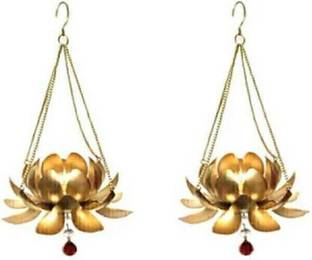 SHIVAYE COLLECTION Lotus Hanging with Tea Light Holder(Set of 2) for Diwali Gift Iron Candle Holder best gift for diwali Iron 2 - Cup Candle Holder