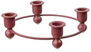 IKEA Digital Shoppy VINTERFINT Candle Holder for 4 Candles, red, 5 cm Stainless Steel, Polypropylene, Plastic 4 - Cup Candle Holder