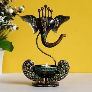 Dartistry Lord Ganesha / Ganpati Tealight Candle Holder / Home Decor Items - Diwali Gifts Iron 1 - Cup Tealight Holder