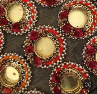 Nutts Diwali Offer Pick Any T Light Holder @199 only Pack of 2 (Design 10) Wool 2 - Cup Tealight Holder Set