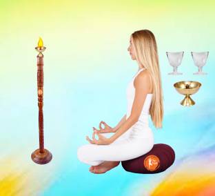 The Yogis Wood Trataka Candle Stand for Opening Third Eye Meditation Wooden 1 - Cup Candle Holder