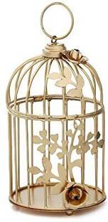 KAAC HANDICRAFTS Premium Bird Cage Candle Tealight Holder Antique Diwali for Home Decor Iron 1 - Cup Candle Holder