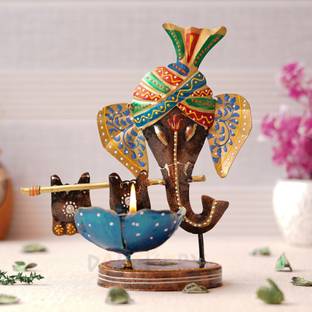 Dartistry Lord Ganesha For Diwali Gifts / Festival Gift Item / Best Gift Iron 1 - Cup Tealight Holder