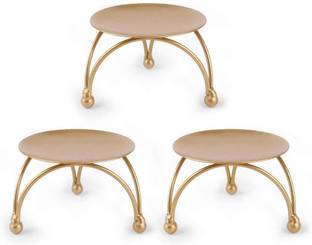 SIRAAJ&SONS Candle Tealight holder candle Table stand gold candle stand Pack of 3 Iron Tealight Holder