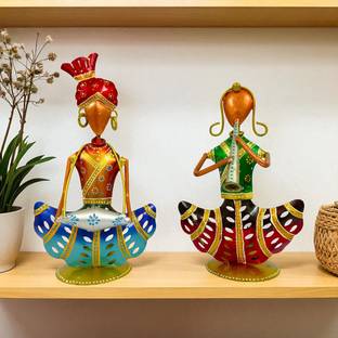 Shree Krishna Gifts And Decor Lady / Sardar Tea-Light Holder Iron 1, 1 - Cup Tealight Holder Set