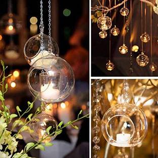 SEETASTIC Hanging Tealight Holder Glass Apple pack of 1@8 Glass 1 - Cup Tealight Holder