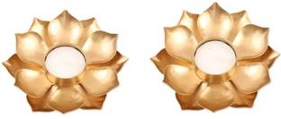 Lata Tealight Candle Holder For Decoration | Lotus Shape Brass Tealight Holder