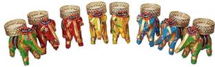 V Kraft diwali special candle holder Terracotta 2 - Cup Tealight Holder Set