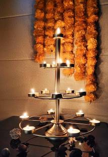 अमिषी ब्लिसफुल डेकोर Handmade Antique Metal utsav 16 Batti Tealight Holder लोहा टीलाइट होल्डर