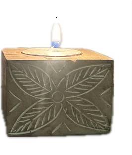 VIBHSA Tealight Candle Stand Handcrafted Wooden Diya Holder for Decorations Wooden 1 - Cup Candle Holder