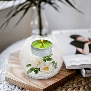 MAGICMOON Glass ORB Tealight Candle Holder for Diwali Decoration & Corporate Gifts Glass 1 - Cup Candle Holder