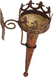 Antiques Nirmala Olympic Torch Metal Wall Hanging Mashaal Handmade Oil lamp candle Holder Iron 1 - Cup Candle Holder