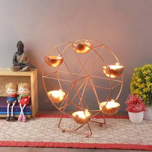 Amaya Decors Giant Wheel Tealight Holder Iron 6 - Cup Tealight Holder