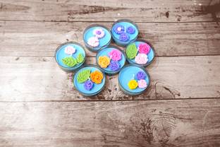 PICKKART Round Tealight Blue Set of 7 Candle
