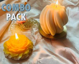 Serenity [ Combo Pack]Designer Swirl and Rose candle Candle