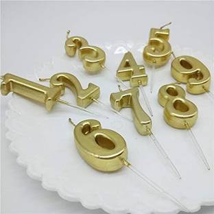 lalantopparties Golden Number 9 Cake Candle Candle