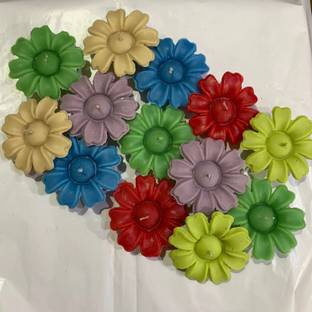 Neeaan Candles Handmade Paraffin Wax Multicolored Floating Flower Candle