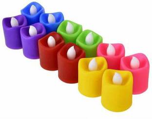 JAMBOREE LED Tea Light flameless Candles, Decorative Candles Battery Operated LED Candles, Flickering Tealight Candles, Pack of 12, Warm White Candle