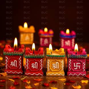 BUC Tulsi Diya for Diwali Decoration Handmade Tealight Candle Festival Diya Candle