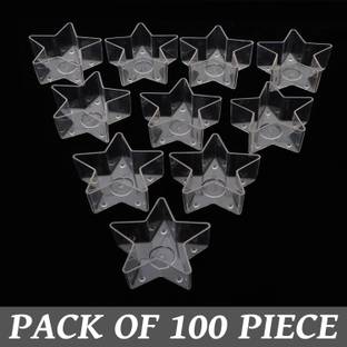 MAGICMOON Acrylic Star Shape Empty Tealight Cup / Containers / Mould For DIY Candle Making Plastic 100 - Cup Tealight Holder