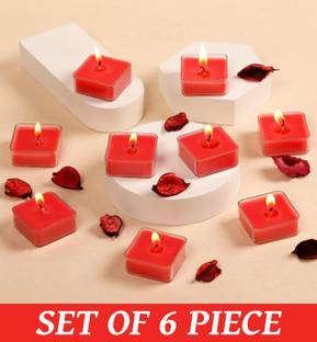 MAGICMOON Peach Scented Square Shaped Floating Tea Light Candles For Diwali & Home Decor Candle