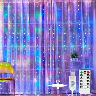 DoreAsk ™10 Hooks Fairy Window Curtain String Light 300 LED 8 Lighting Modes Candle