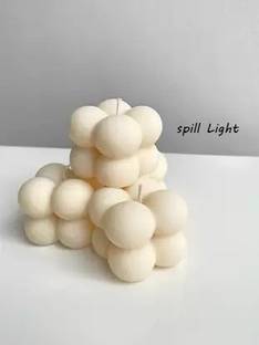 spill light Mini Classic White Bubble Rose Scented Candle Set Of 6 Candle