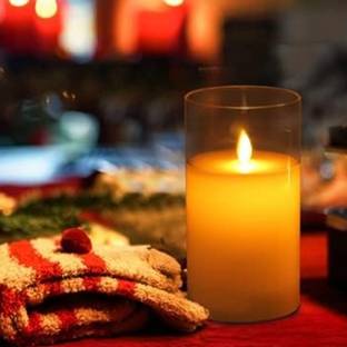 XERGY Acrylic Battery Operated Flameless Led Candles,Fake Wax Warm White Light Candle