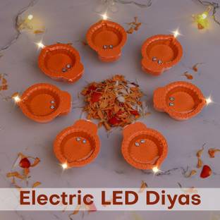 ZURU BUNCH Water Sensor Diya for Diwali Decoration Electric Flameless & Smokeless LED Diya Candle