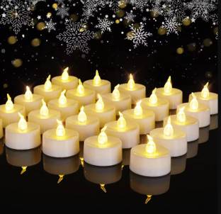 Ryme Tea Light Candles Acrylic Flameless & Smokeless for Diwali Candle