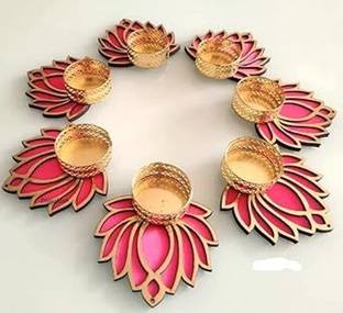 Nidhi Lotus Floor Decoration Reusable Rangoli for Puja Decor Candle