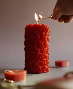 ORAH Pack of 2, Rose Scented - Rose Pillar Candle Candle Candle