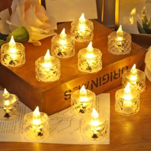 Drisona' Flameless & Smokeless Transparent Acrylic Led Tea Light Candle