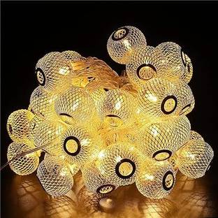 DoreAsk ™14 LED Ball Lantern String Lights, 4 Meter Metal String Lights Gold Metal Lamp Candle
