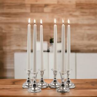 Hosley Unscented Taper Candles|Long Lasting| Smokeless & Dripless|Burning Time 9 Hours Candle