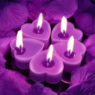 Mlight Romantic Heart-Shaped Candles for Anniversary Diwali Wedding Tealight Candles Candle