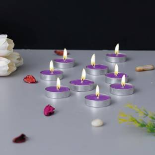 eCraftIndia Set Of 10 Lavender Scented Tea Light Candles - Perfect for Gifting, Home Candle