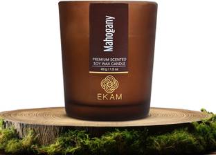 Ekam Mahogany Shot Glass Soy Wax Scented Candle, 43 Grams, 10 Hours Burn Time Candle