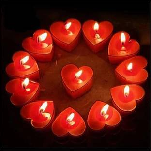 Mlight Tealight Candles, Romantic Heart-Shaped Candles for Anniversary Valentine's Day Wedding Birthday Christmas Decorations (Red) Candle