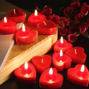 HOMELORE Heart shaped prime rose scented tea light Candle