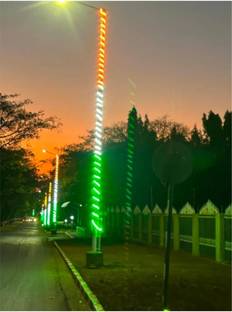Kavyashine 1440 Led 12 Meters Tiranga Strip Light for Home Decoration & National Day. Candle