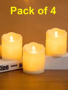 xenith Flickering Flameless Smokeless Dancing Votive Acrylic LED Candle Pack of 4 Candle