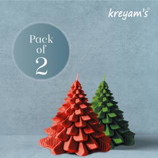 Kreyam's Premium Christmas Tree Scented Candles Set 2 Candle