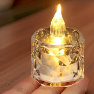 ESP 1 Pcs Flameless & Smokeless Crystal For Home, Room, Festival diwali Decor Candle