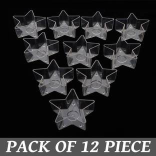 MAGICMOON Acrylic Star Shape Empty Tealight Cup / Containers / Mould For DIY Candle Making Plastic 12 - Cup Tealight Holder
