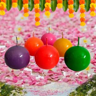 blinkNshop Multi-Color Wax Scented Ball Candles with Classy Gift Pack of 6 Candle