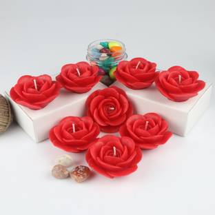 Shraddha Creation Rose shape French Rose scented floating candles,Set of 8 Candle