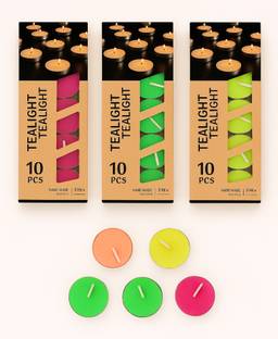 KAVYARA Tealight Candles 10 PCS in 1 Packet-3 Hrs Burn Time Smokeless Decorative Wax Candle