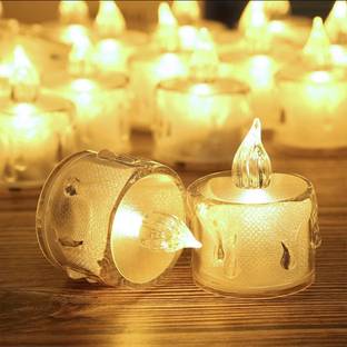 Zumie Decorative Candles Transparent Acrylic Led Tea Light Candle For Home Decoration Candle