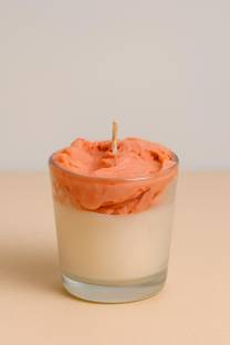 ZFlamebyDivya Peach Swirl Candle Candle